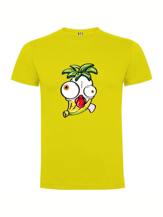 Banana Bong Sticker Art T-shirt Yellow Cotton