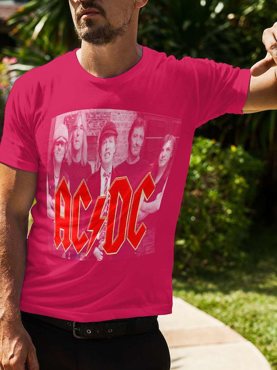 T-shirt AC/DC Fuchsie Baumwolle