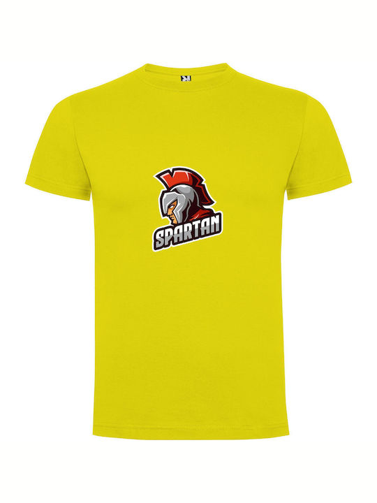 Brave Spartan Domination T-shirt Yellow Cotton