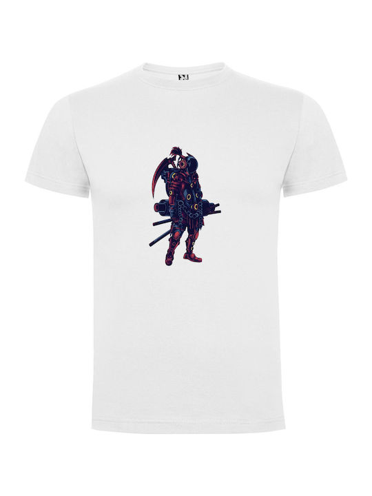 Techno-samurai Warrior T-shirt White Cotton