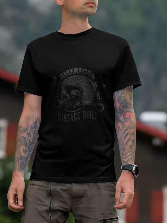 American Vintage Rider Skull Design T-shirt