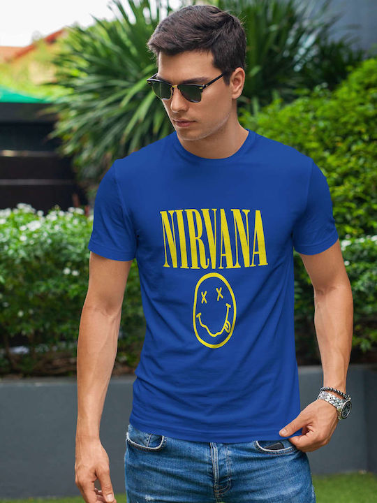 Small T-shirt Nirvana Μπλε Βαμβακερό