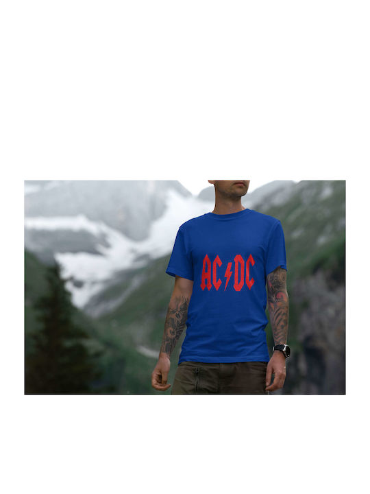 Ac/dc Logo T-shirt AC/DC Blau Baumwolle