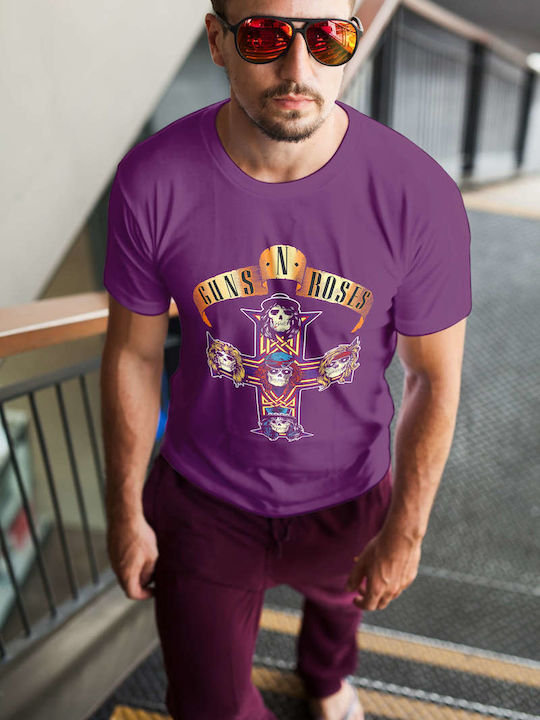 Cross Artwork Tricou Guns N' Roses Violet Bumbac