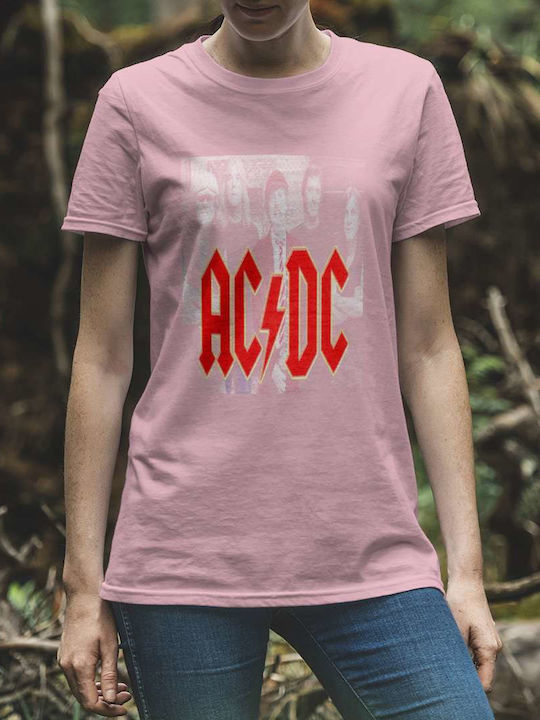 T-shirt AC/DC Rosa Baumwolle