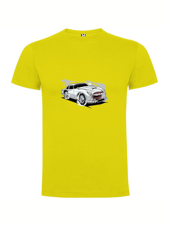 Sharkcar Concept Art T-shirt Yellow Cotton