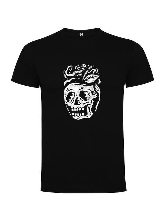 Floral Skull Fantasia T-shirt Black Cotton