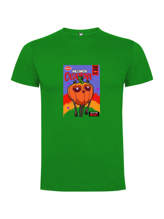 Pumpkin Costume Extravaganza T-shirt Green Cotton