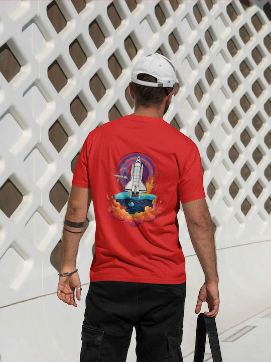 Space Shuttle Adventure T-shirt Red Cotton