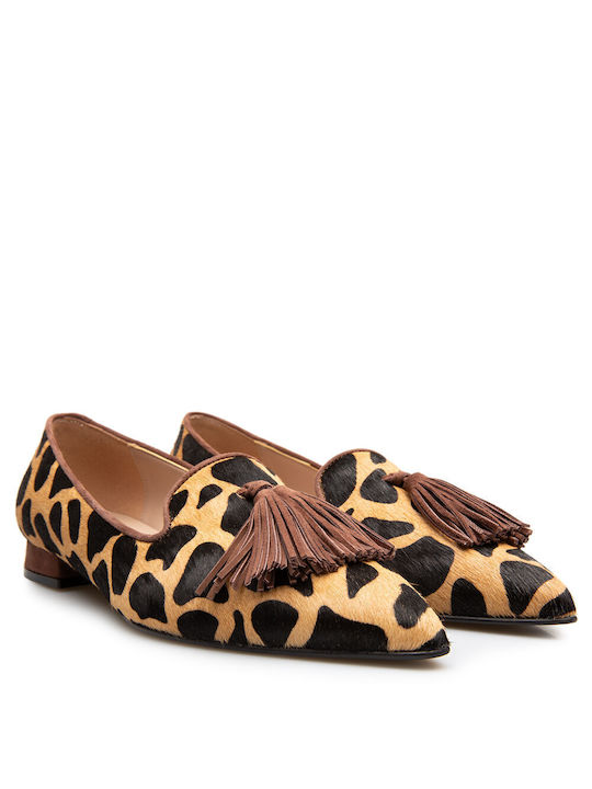 Labrini Leopard Ballerinas Beige