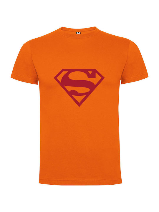 Epic Superman Logo Immersion T-shirt Superman Πορτοκαλί Βαμβακερό