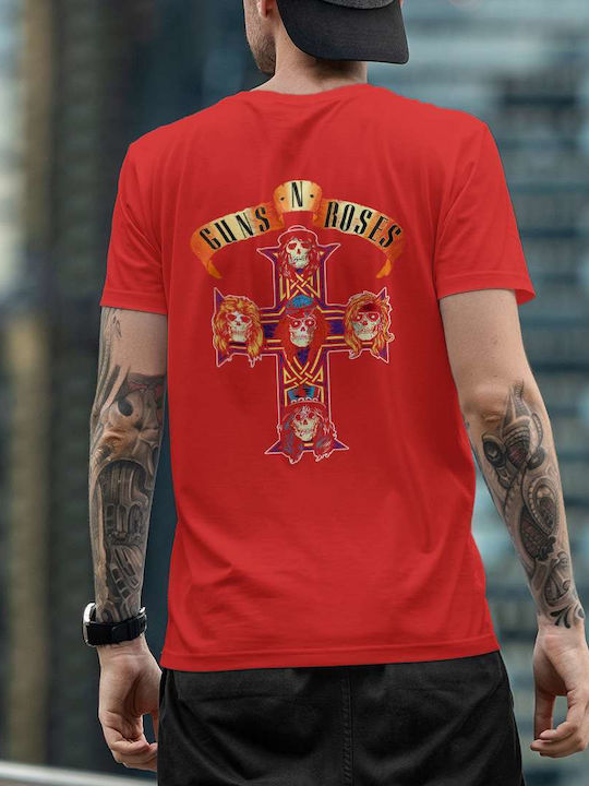 Cross Artwork T-shirt Guns N' Roses Rot Baumwolle