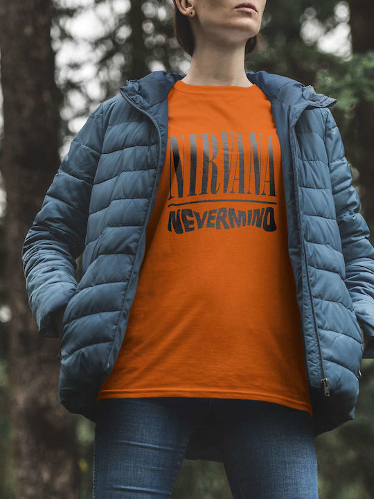 T-shirt Nirvana Πορτοκαλί Βαμβακερό