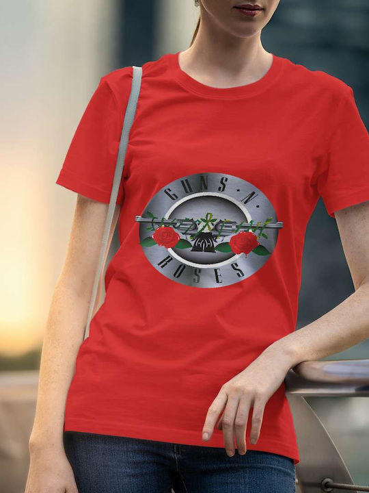 Small T-shirt Guns N' Roses Κόκκινο Βαμβακερό