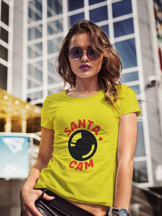 Santa Cam Logo T-shirt Yellow Cotton