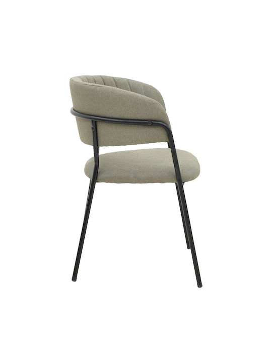 Morel Dining Room Velvet Chair Grey, Black 55x55x76cm