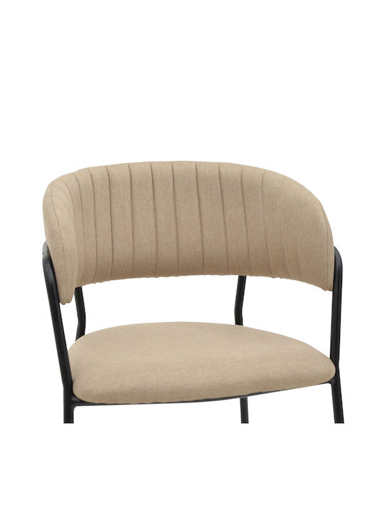 Morel Dining Room Velvet Chair Beige, Black 55x55x76cm
