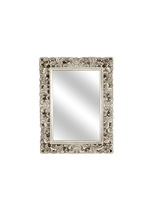 Romimex Wall Mirror with Silver Plastic Frame 80x60cm 1pcs