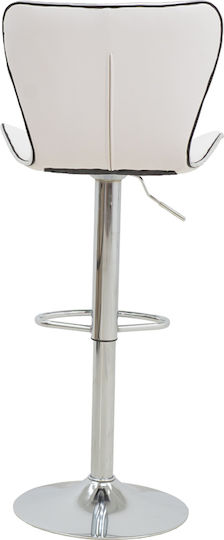 Stool Bar Jorine with Back & Adjustable Height White 53x44x114cm