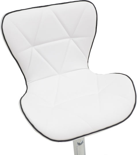 Stool Bar Jorine with Back & Adjustable Height White 53x44x114cm