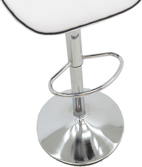 Stool Bar Jorine with Back & Adjustable Height White 53x44x114cm