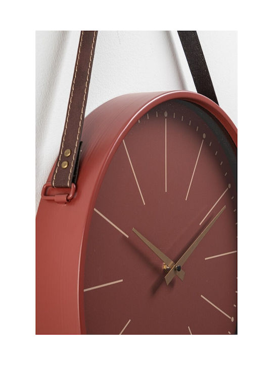 Bizzotto Timely Wall Clock Wooden Red Ø40cm