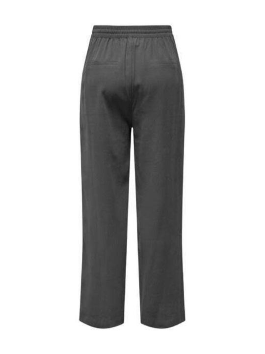 Jacqueline De Yong Women's Fabric Trousers Gray