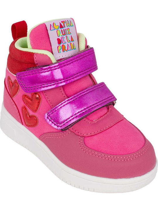 Kids Sneakers High with Scratch Fuchsia