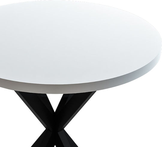 Kalipso Round Kitchen Table White Shade, Black 70+70x70x75cm Kalipso Round Kitchen Table White Shade, Black 70+70x70x75cm