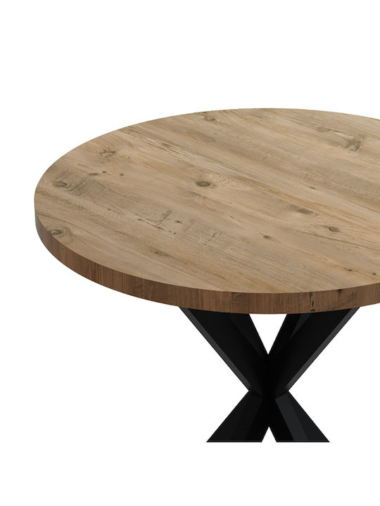 Kalipso Table Wooden with Metal Frame Natural Shade and Black 70x70x75cm