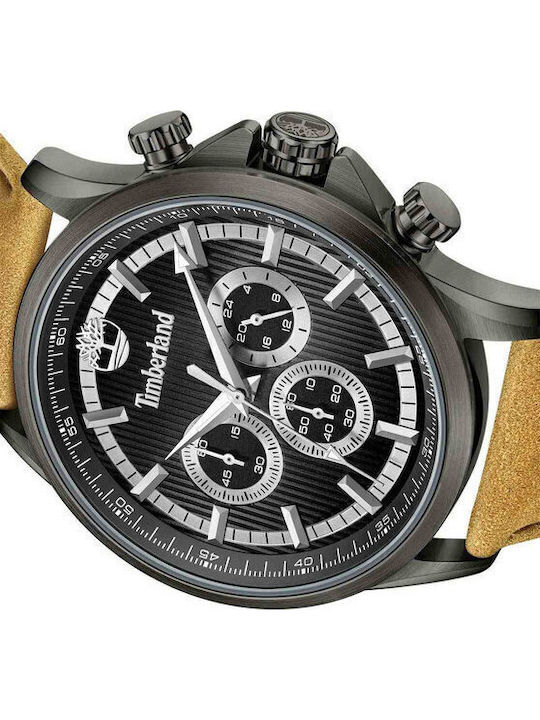 Timberland Bernardston Men's Watch 45mm Chronograph Battery with Brown Leather Strap