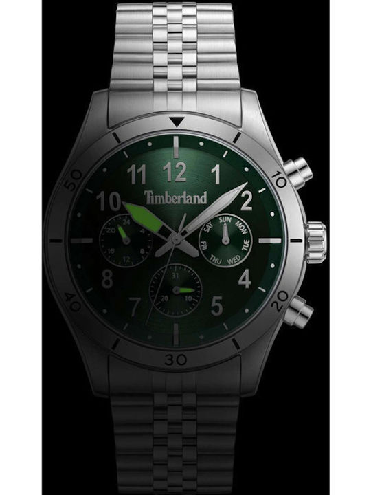 Timberland Ashmont Ανδρικό Ρολόι 44mm Μπαταρίας με Ασημί Μεταλλικό Μπρασελέ