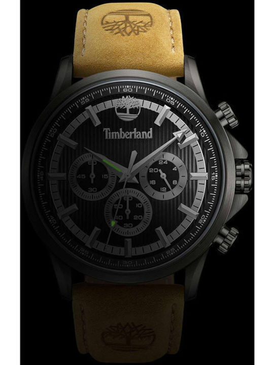 Timberland Bernardston Men's Watch 45mm Chronograph Battery with Brown Leather Strap