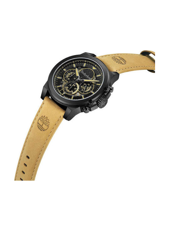 Timberland Men's Watch 46mm Chronograph Battery with Brown Leather Strap