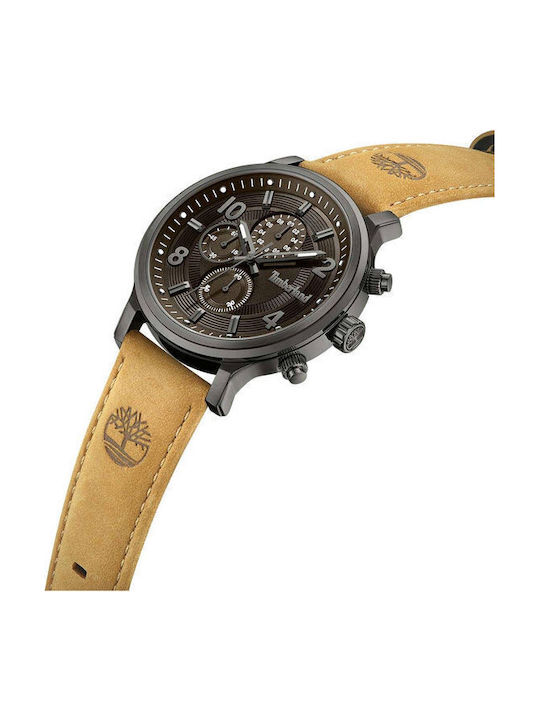 Timberland Driscoll Men's Watch 46mm Chronograph Battery with Brown Leather Strap