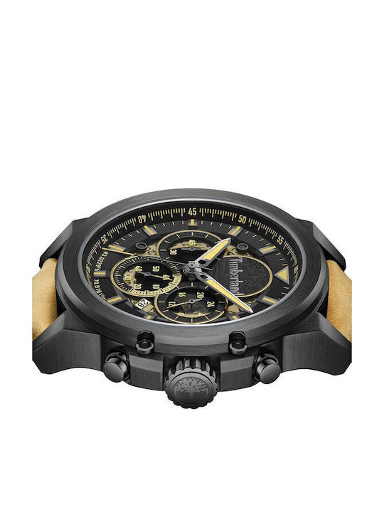 Timberland Men's Watch 46mm Chronograph Battery with Brown Leather Strap