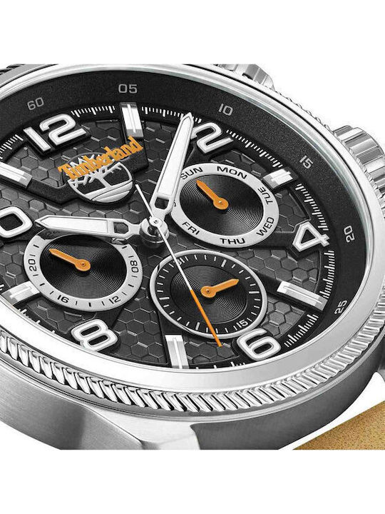 Timberland Henniker Ii Men's Watch 46mm Battery with Brown Leather Strap