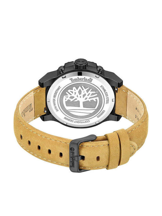 Timberland Men's Watch 46mm Chronograph Battery with Brown Leather Strap