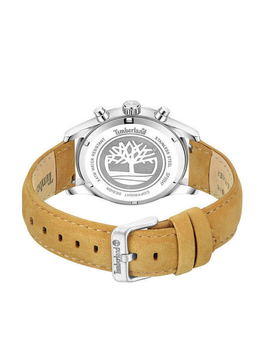 Timberland Ashmont Ανδρικό Ρολόι 44mm Χρονογράφος Μπαταρίας με Καφέ Δερμάτινο Λουράκι