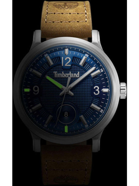 Timberland Driscoll Ανδρικό Ρολόι 46mm Μπαταρίας με Καφέ Δερμάτινο Λουράκι