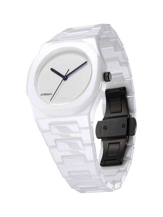 D1 Milano Watch Battery with White Metal Bracelet