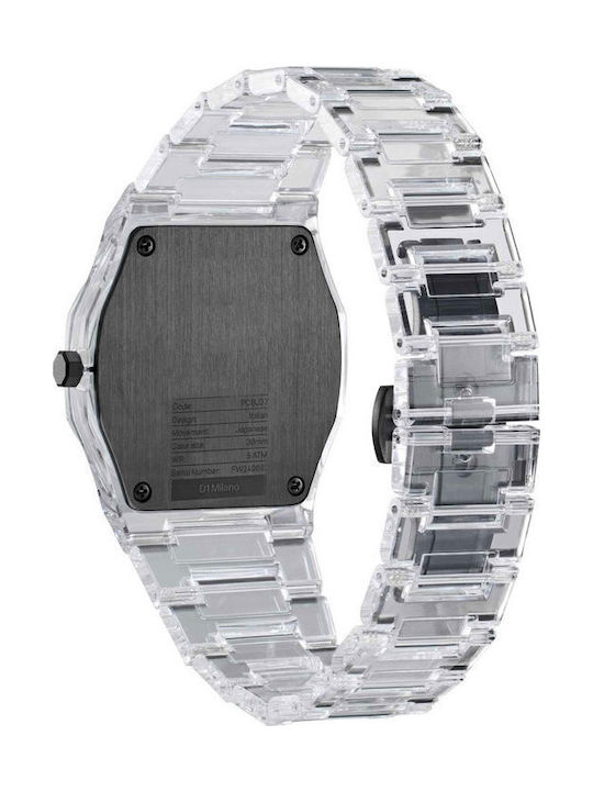 D1 Milano Men's Watch Battery with White Fabric Strap