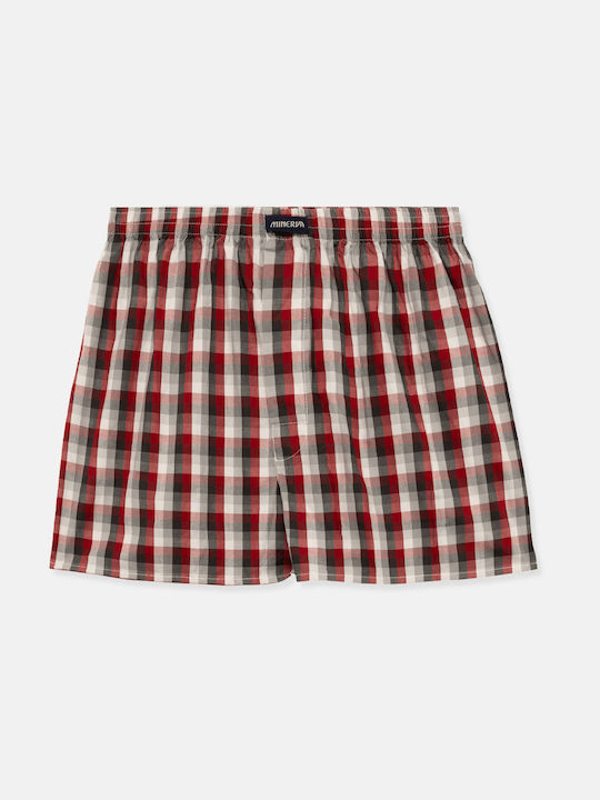 Herren Boxershorts Khaki/bordo Kariert 2Packung