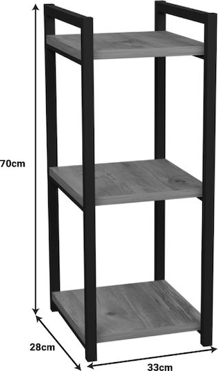 Bookcase Harvey Black-Natural 33x28x70cm