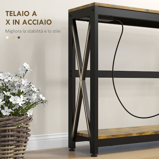 Κονσόλα από Ξύλο & Μέταλλο Καφέ Μ100xΠ24xΥ75εκ.