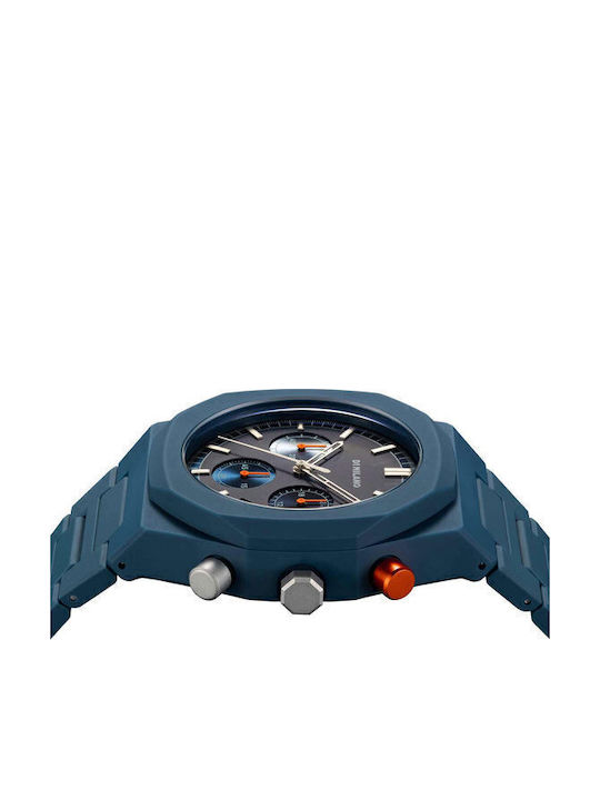 D1 Milano Men's Watch Chronograph Battery with Blue Ceramic Bracelet