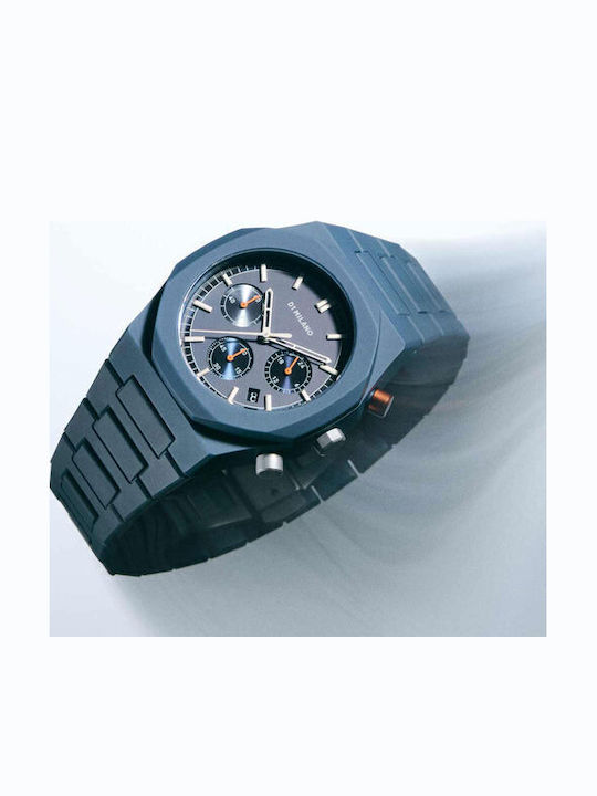 D1 Milano Men's Watch Chronograph Battery with Blue Ceramic Bracelet