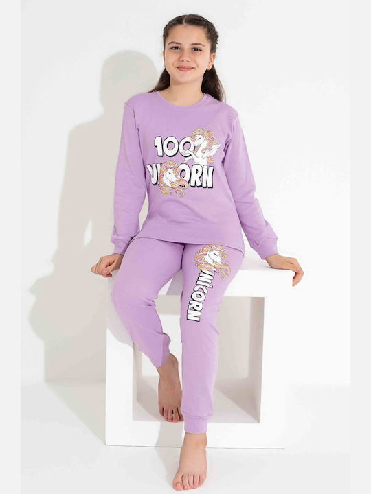 Esthisis Kids Pyjamas Winter Cotton Lila