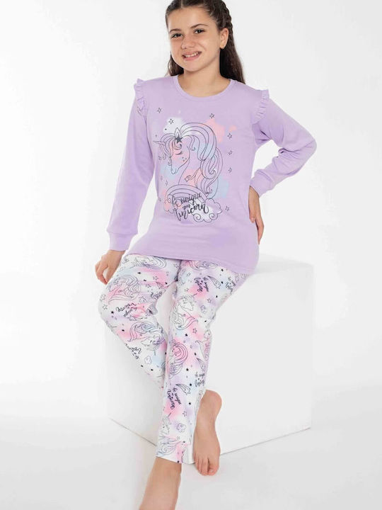 Esthisis Kids Pyjamas Winter Cotton Lila