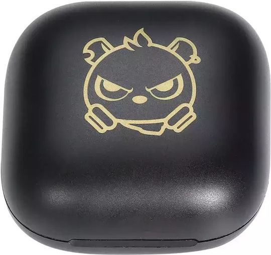 Nubi T9 Angry Bear Earbud Bluetooth Handsfree Ακουστικά με Θήκη Φόρτισης Μαύρα